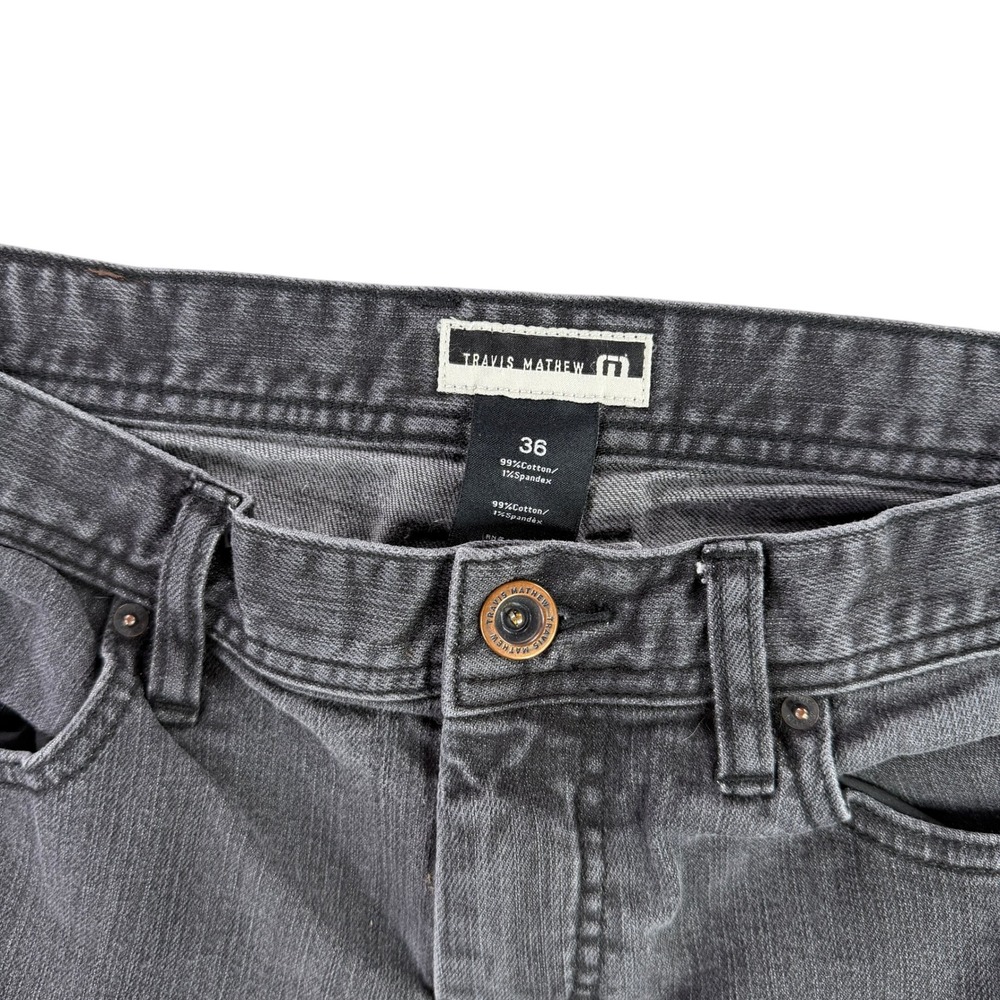 Travis Mathew Jeans Mens 35x32 Gray Legacy Featherweight Stretch Straight Flex